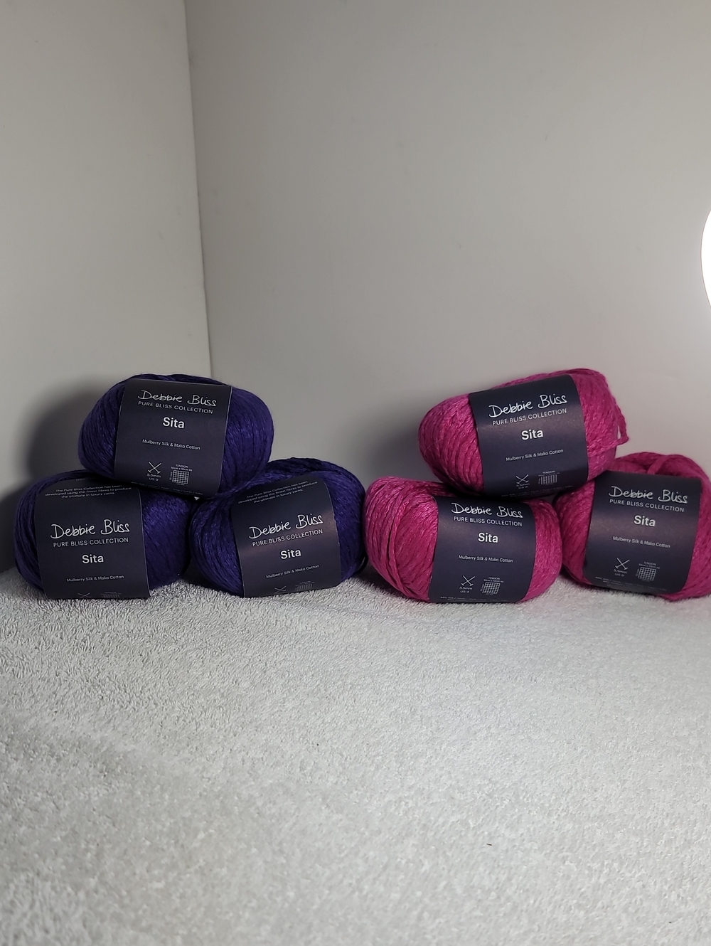 Debbie Bliss "Sita" Yarn - Silk/cotton Blend Purple & Pink 6 Balls NWT